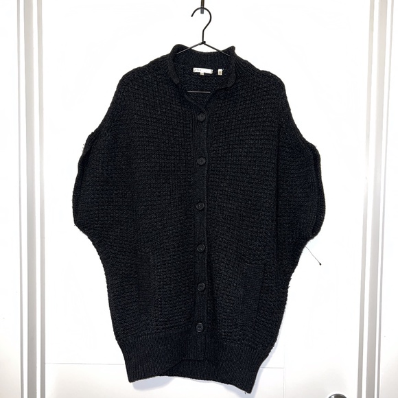 Vince Oversized Wool Blend Sleeveless Knit Poncho in Gray Size S - Picture 1 of 5